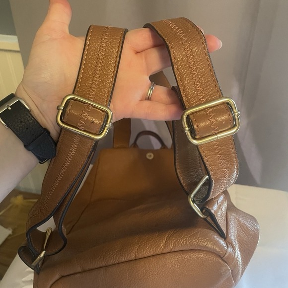 Aimee Kestenberg Tamitha Full Size Pebbled Leather Backpack Purse Carmel Brown - Picture 8 of 16